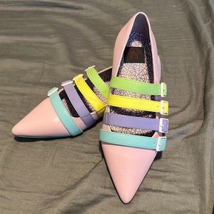 Pastel Multicolored Pointed Toe Flats